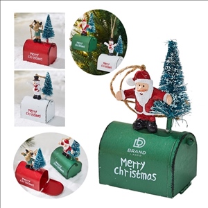 Christmas Ironwork Decorated Small House Mailbox
